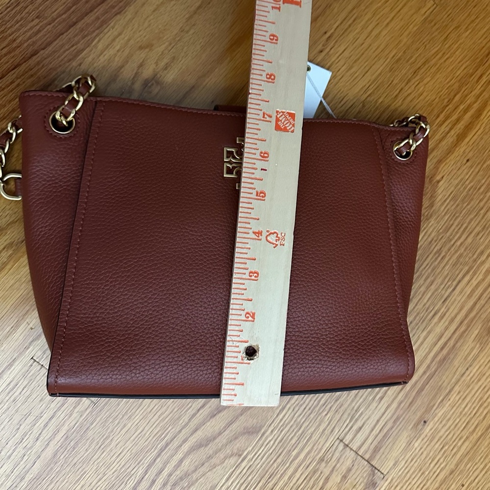 NWT Tory Burch Britten Mini Leather Tote Bag (Tan Brown) - Picture 6 of 8